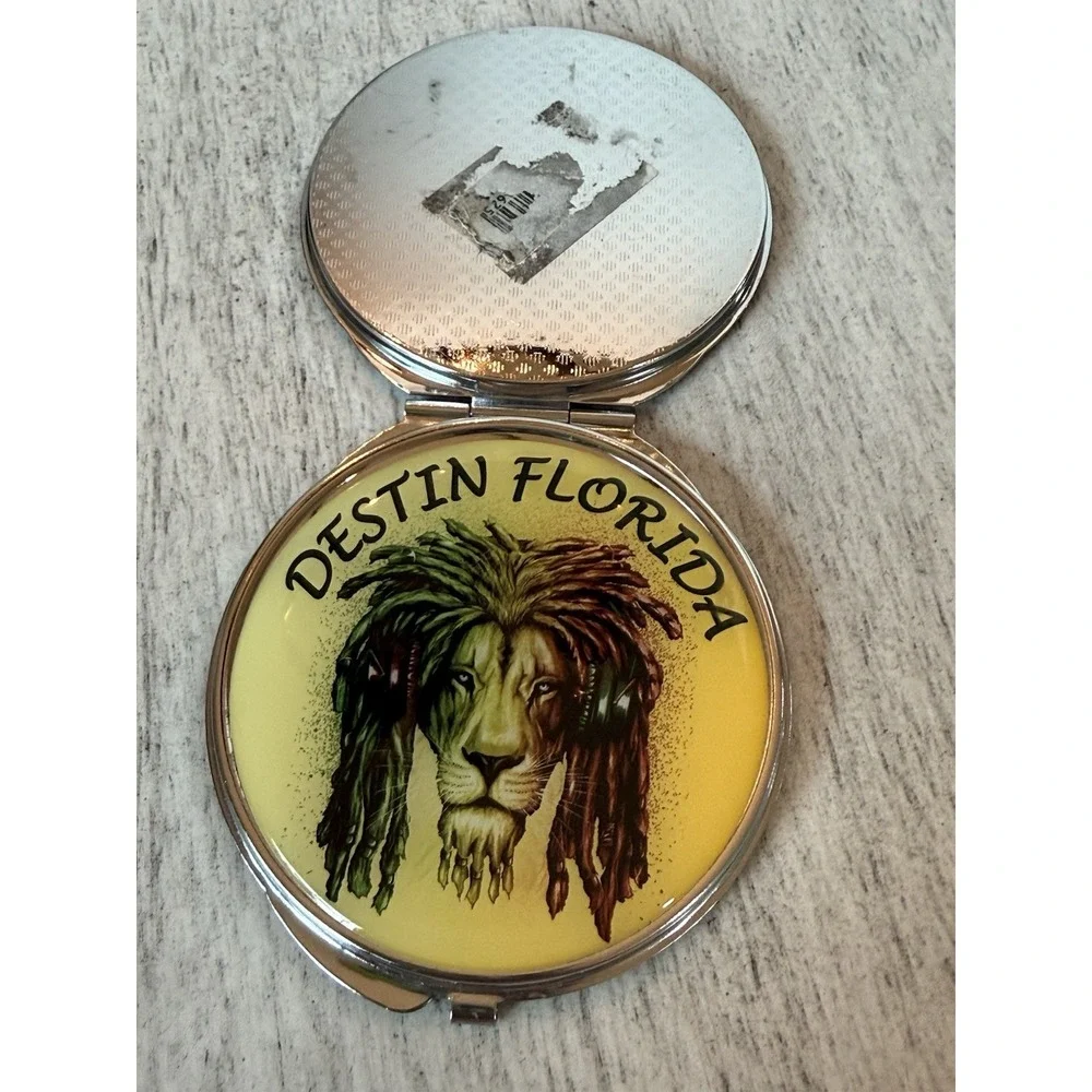 Rastafarian Rasta Lion Headphones Dreadlocks Compact Mirror Destin Florida